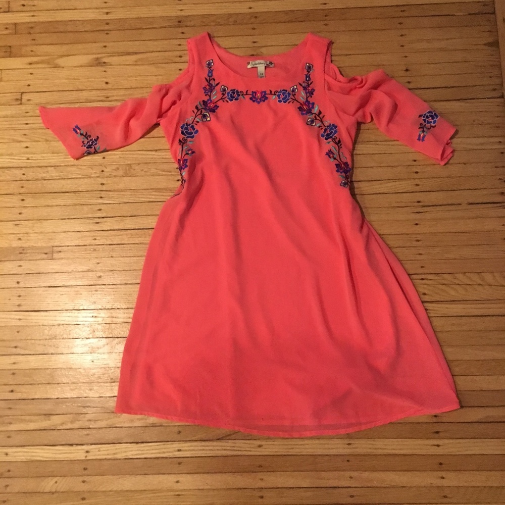 Orange Floral Dress